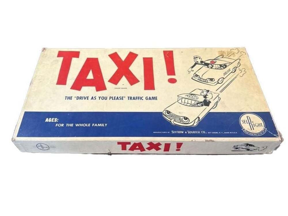 Vintage 1960 Selchow & Righter TAXI! The "Drive As You Please" Traffic Game